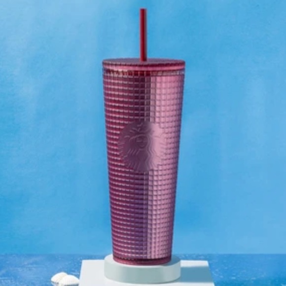 Starbucks Other - Starbucks fall holiday cold cup straw rare tumbler water bottle burgundy 24oz